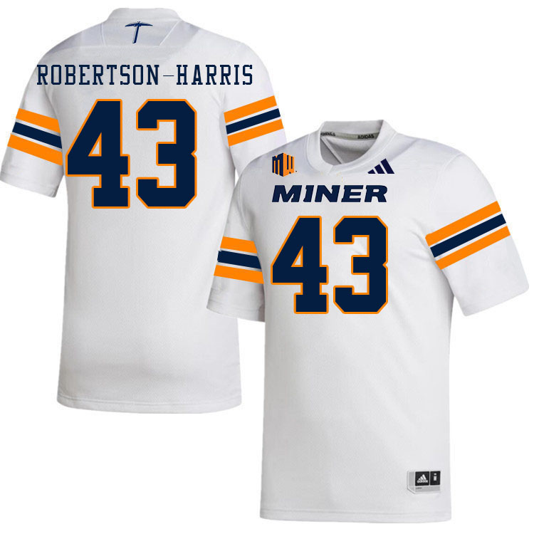UTEP Miners #43 Roy Robertson-Harris College Football Jerseys,Uniforms-White